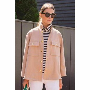 Tuckernuck Women's Camel Marant Shirt Jacket 'Shacket' Button Front size S NWT